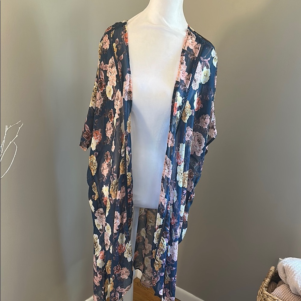 Band of Gypsies Blue Floral Kimono